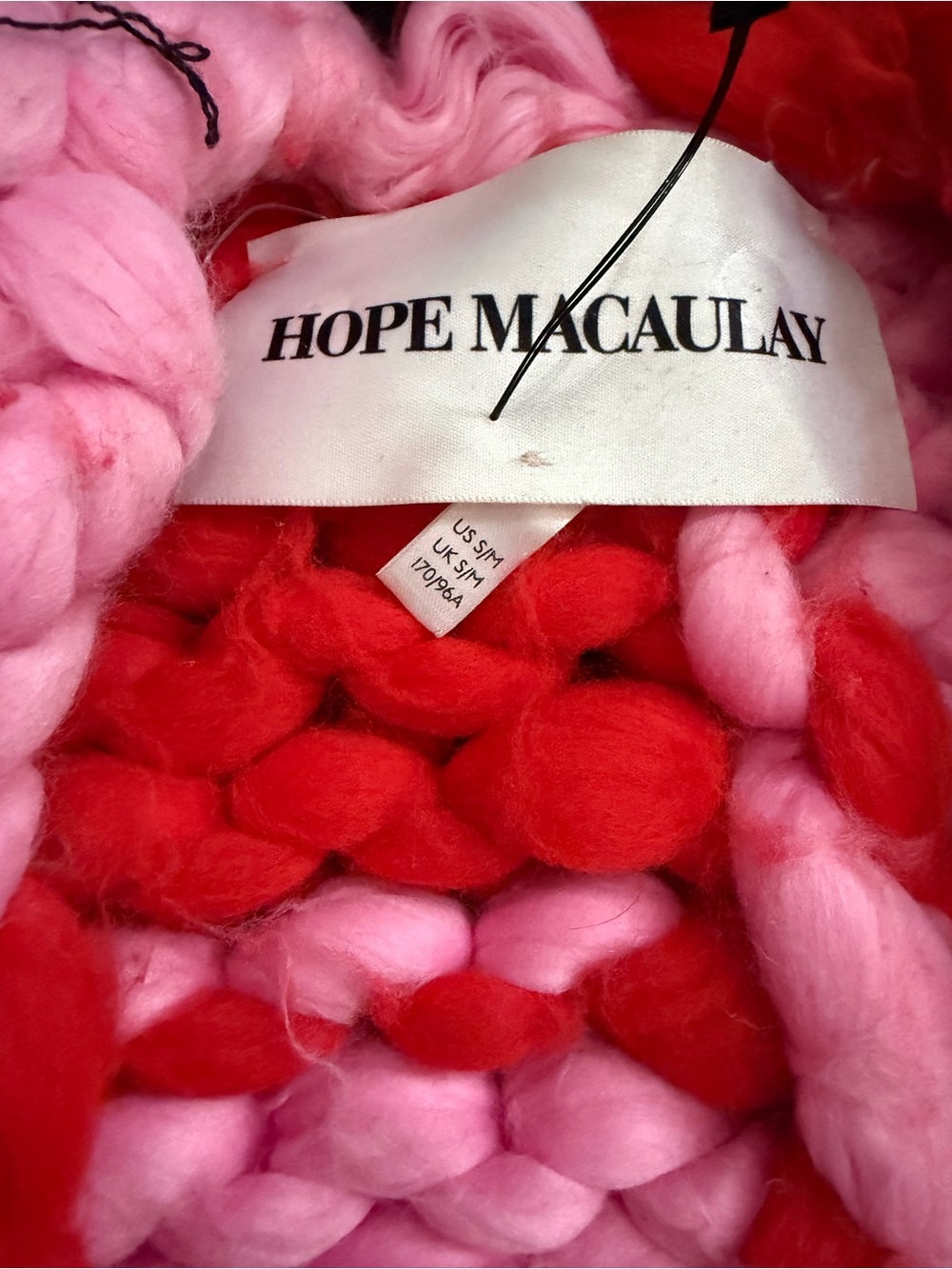Hope Macaulay Colossal  Chunky Check Cardigan Jacket - Pink & Red - Picture 2 of 10